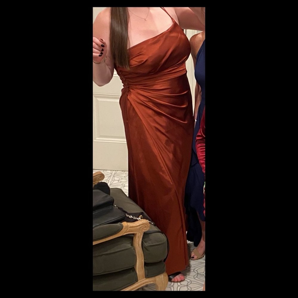 Galina Signature Burnt Orange Ocassion Dress - Size 20
